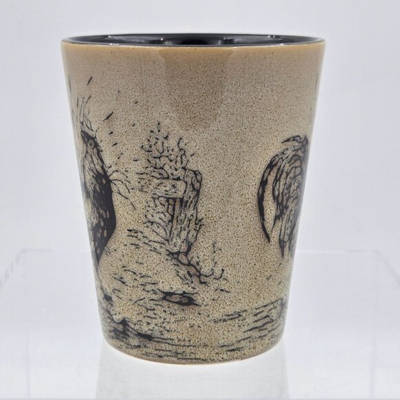 Pfaltzgraff Homespun Rooster Set of 2 Mugs Ceramic Beige Brown Farmhouse - Picture 3 of 7